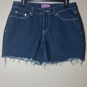 Edikted 100% Cotton Dark Denim Shorts